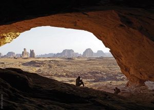 The Ennedi Massif, Tigui Cocoina rock shelter, view to the outside, Explore Chad