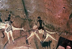 Das Ennedi Massiv, prähistorische Felszeichungen, Reiter auf Kamelen, Explore Chad