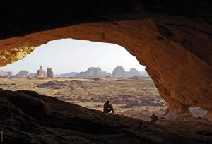 The Ennedi Massif, Tigui Cocoina rock shelter, view to the outside, Explore Chad
