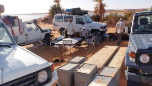 Expedition to Ounianga, expedition camp and cars, Explore Chad