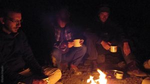 Expedition to Ounianga, expedition team by the campfire, Explore Chad