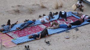 Expedition to Ounianga, expedition team having a rest, Explore Chad