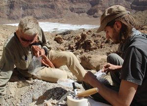 The Tibesti Mountains, taking samples, Explore Chad